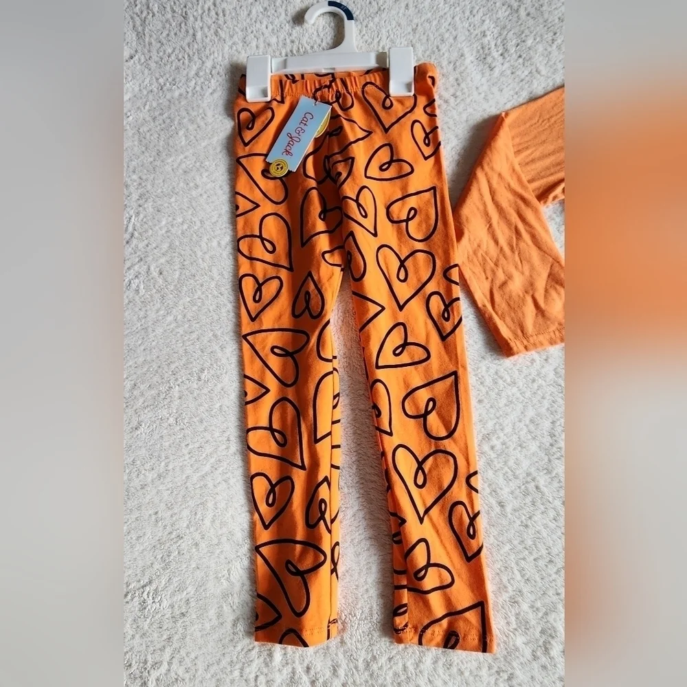 NWT girl's Halloween set Disney Minnie Mouse top + Cat & Jack leggings, size 5t